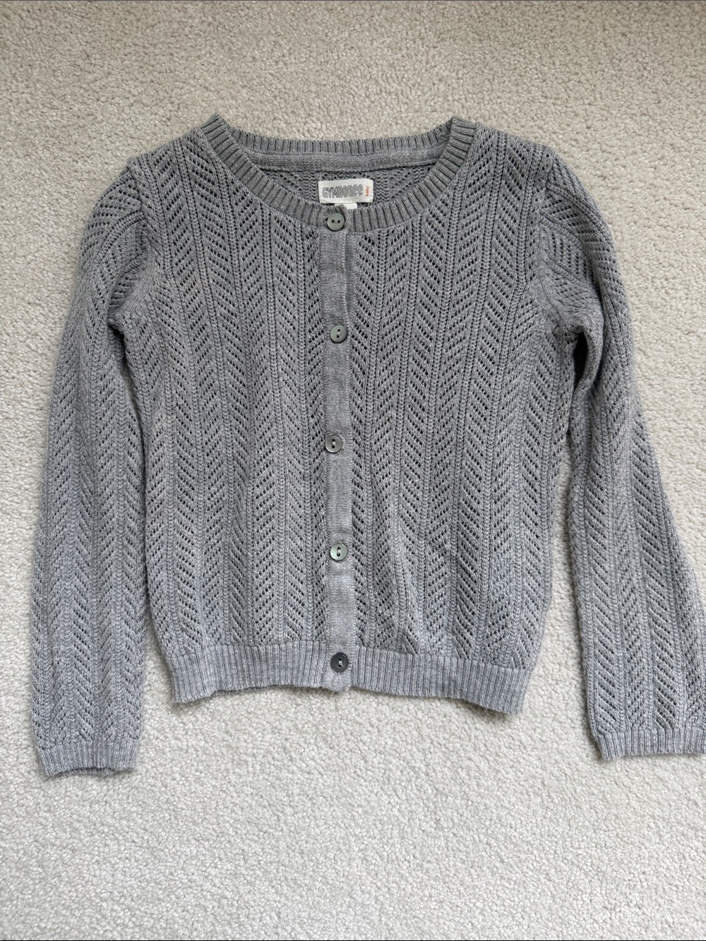 Gymboree Gray Cable Knit Button-Front Cardigan